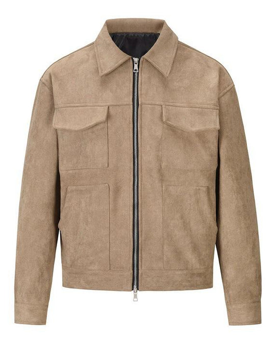 2H Beige Chamois Casual Jacket