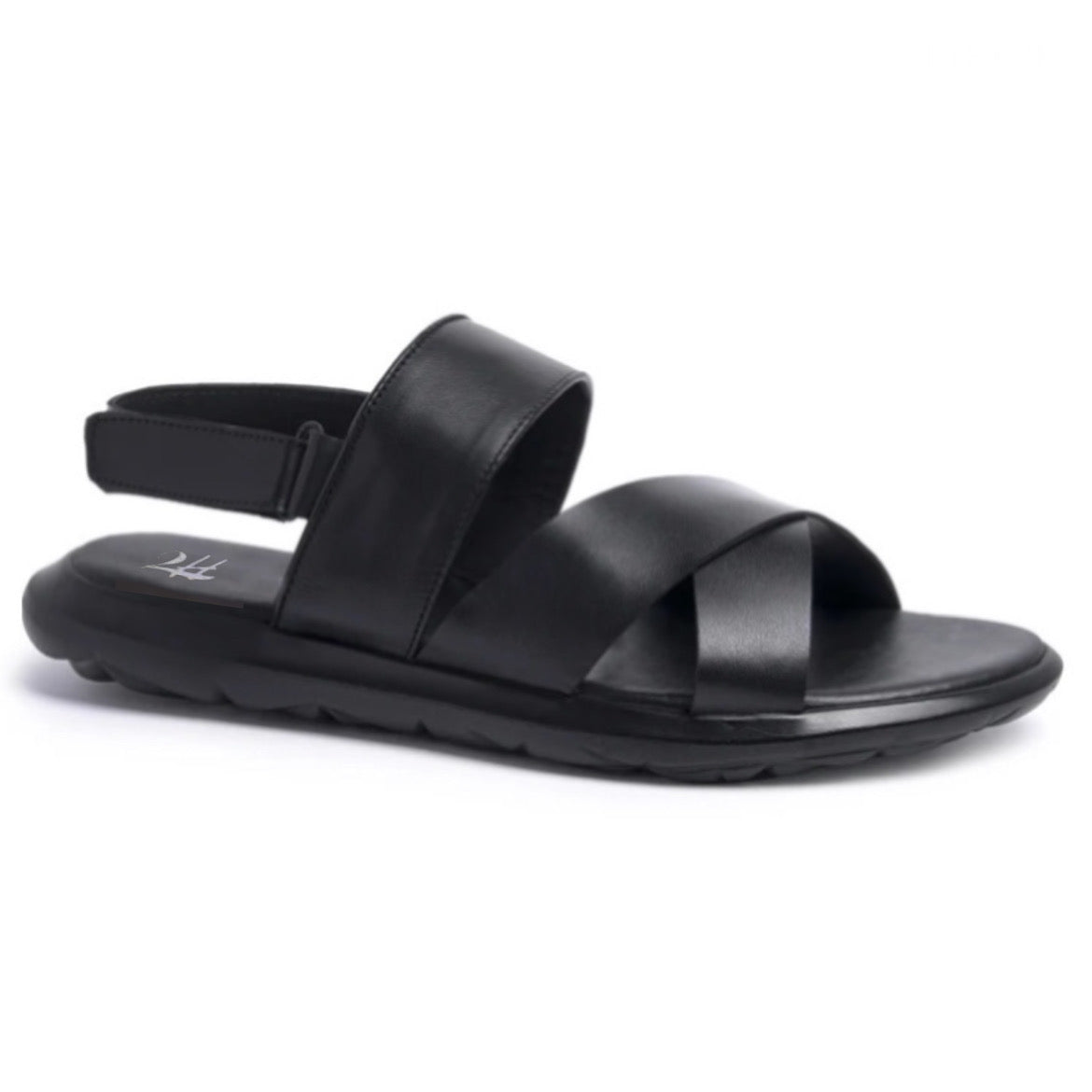 2H G10-23-1 Black Leather Sandals – 2H Fashion