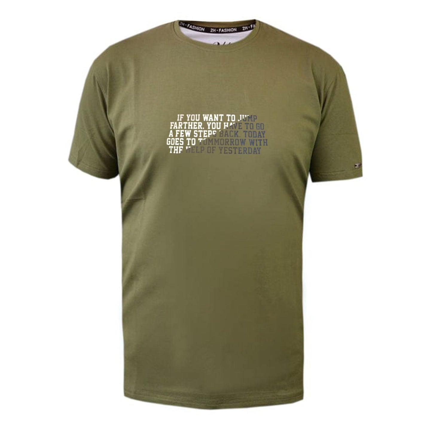 SALE! 2H #88161 Olive Green Printed T-shirt