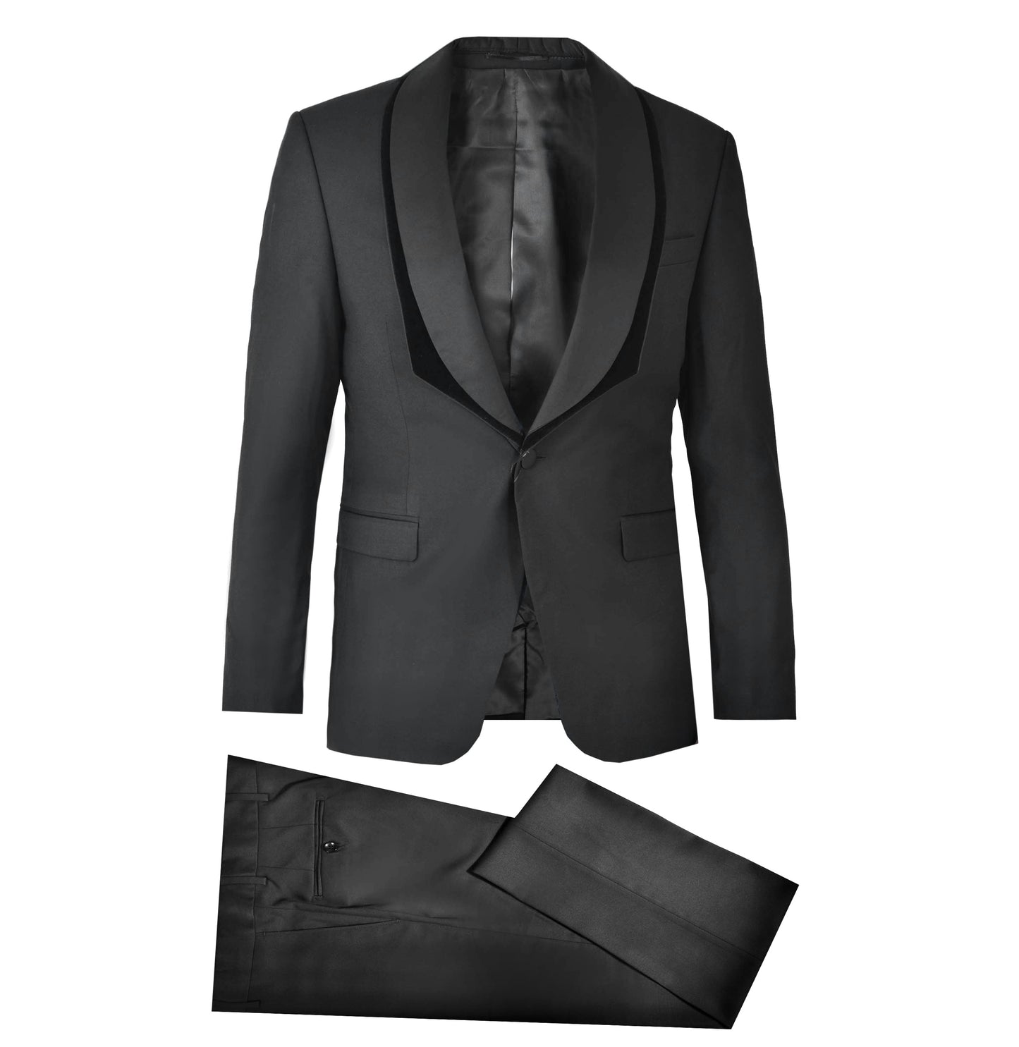 2H Black Wedding Suit 2 Pieces